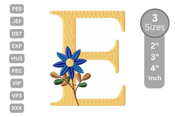Botanical Flower Letter - E