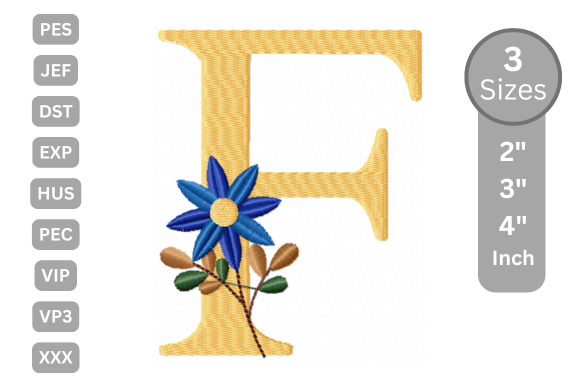 Botanical Flower Letter - F
