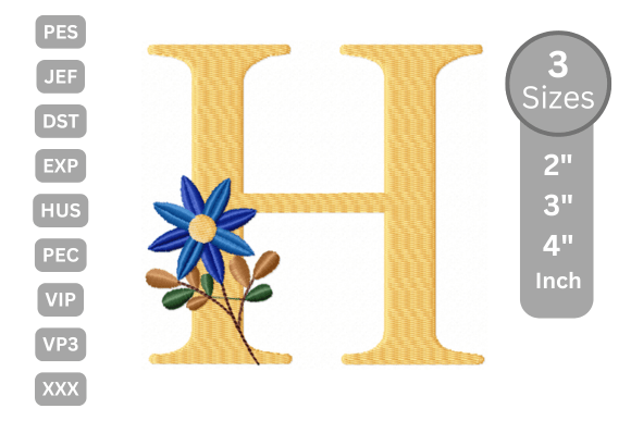 Botanical Flower Letter - H