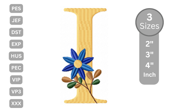 Botanical Flower Letter - I