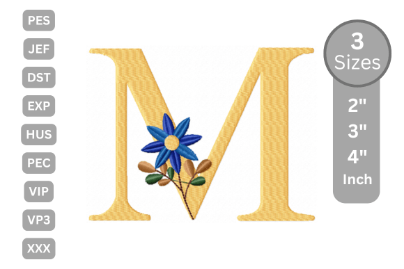 Botanical Flower Letter - M