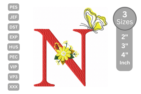 Butterfly Bloom Alphabet - N