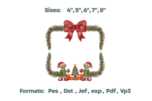 Christmas Elf Wreath Monogram Frame