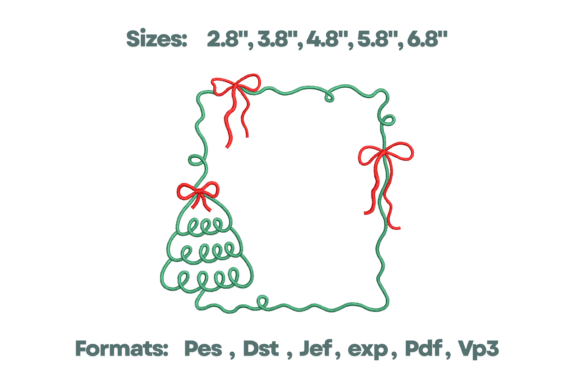 Christmas Tree Lights Frame Monogram