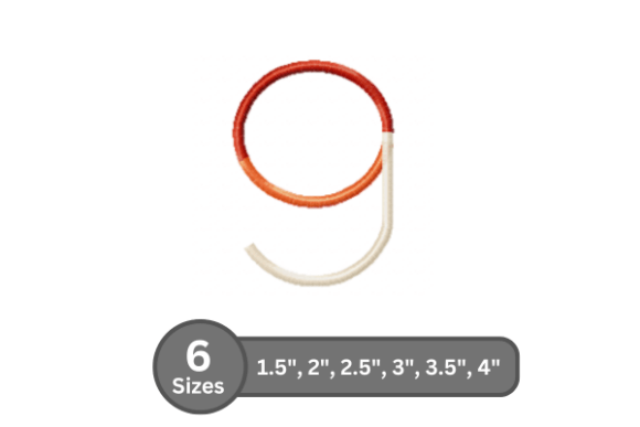 Color Bar Number -9 Embroidery Font