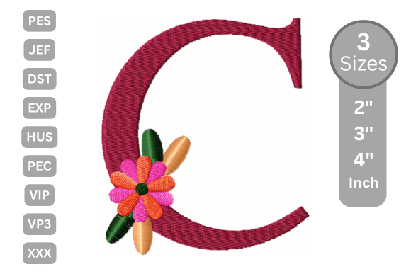 Floral Alphabet Letter - C