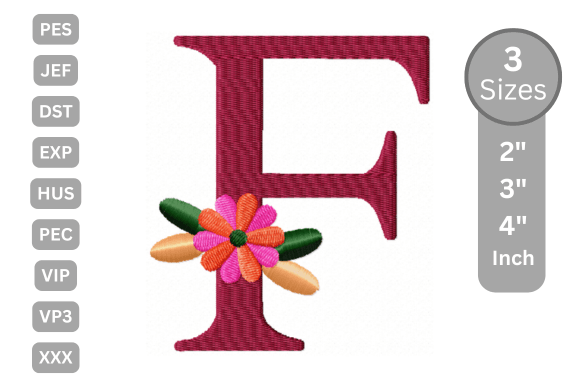 Floral Alphabet Letter - F