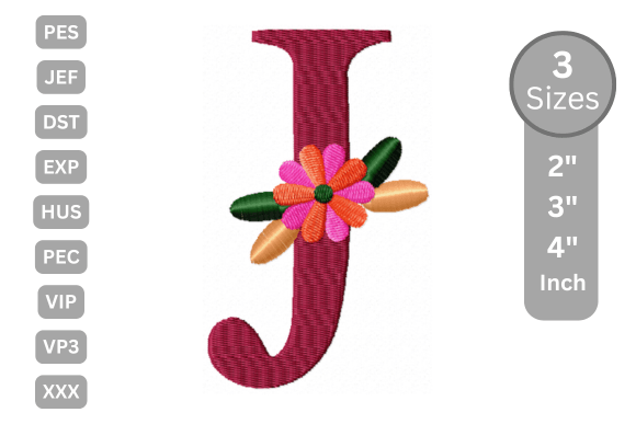Floral Alphabet Letter - J