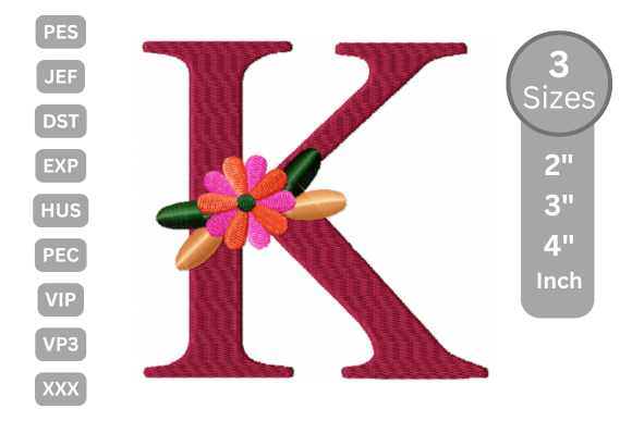 Floral Alphabet Letter - K