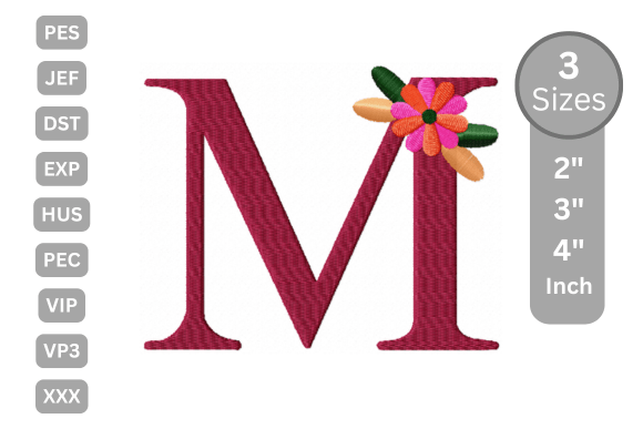 Floral Alphabet Letter - M