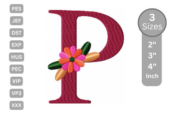 Floral Alphabet Letter - P
