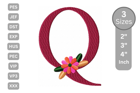 Floral Alphabet Letter Q