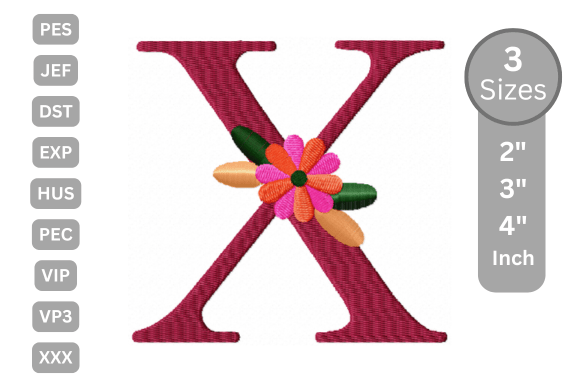 Floral Alphabet Letter - X