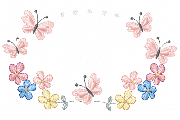 Frame Flower and Butterfly