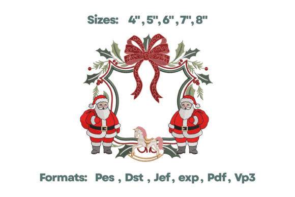 Santa Wreath Frame Christmas Monogram