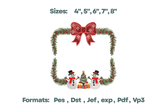Snowman Wreath Frame Christmas Monogram